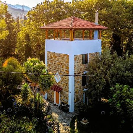 Steinturm Mit Dach-Terrasse Zwischen Fluss, Meer Und Gebirge- Spiti Pirgos Paralia Sergoulas Eksteriør bilde